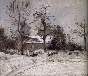 Camille Pissarro snow house oil painting artist